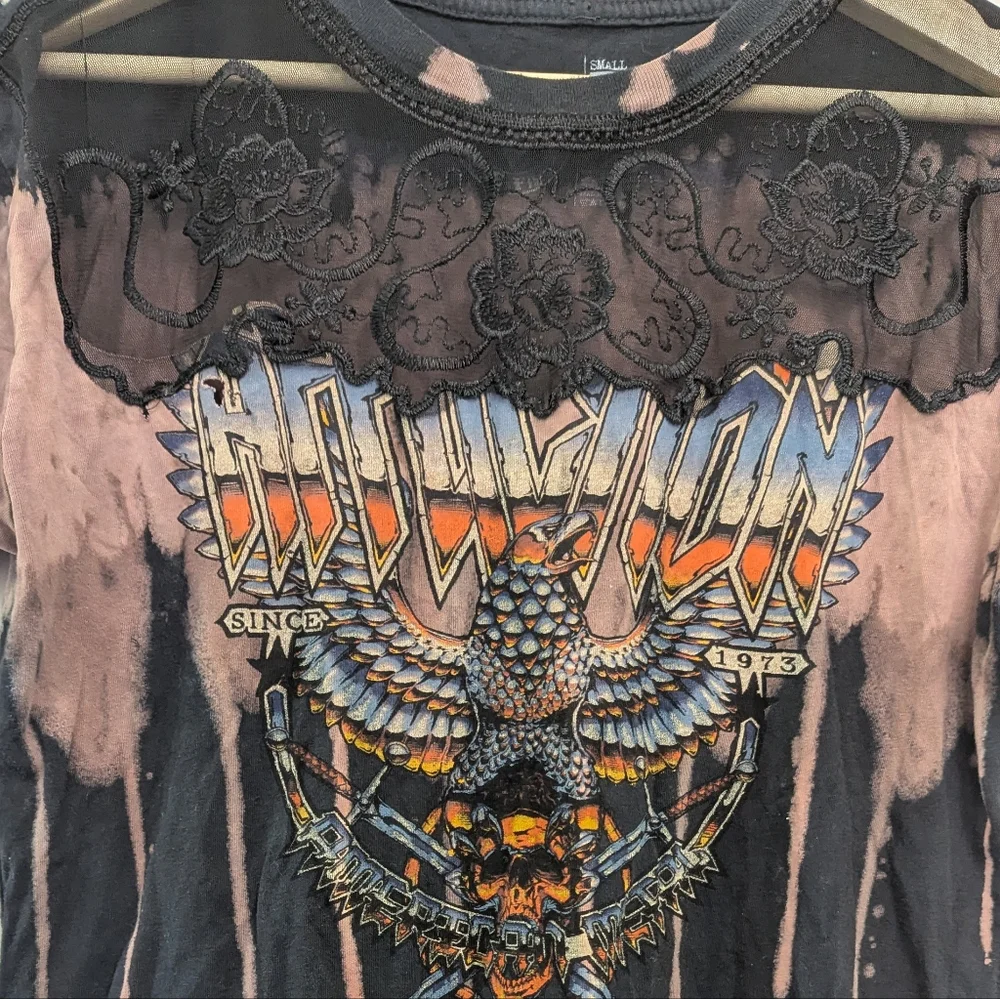 Affliction embroidered lace